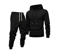 Two Piece Sweatsuits for Men 2 Piece Letter Print Hooded Sweatshirt and Jogger Bottoms Sets Trendy Sports Outfit Drawstring Hoodie Sweatpants Fleece Maching Sweatsuits for Men (Z1 Black,3XL)