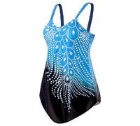 Two Piece Tankini Swimsuit for Women High Neck Tankini Top with Bikini Bottom Tummy Control Bathing Suits Beachwear (C-Light Blue, XXL)