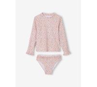 Two-Piece UV Protection Swimsuit for Girls pale pink