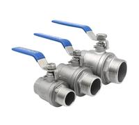 Two Pieces Model Ball Valve 304 316L Stainless Steel Full Bore BSPT1/4 3/8" 1/2" 3/4" 1" 1.5" Female and Male Thread DN15 20 25 32(1/4",SS316L)