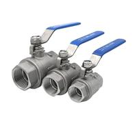 Two Pieces Model Ball Valve 304 316L Stainless Steel Full Bore BSPT1/4 3/8" 1/2" 3/4" 1" 1.5" Female Thread DN15 DN20 DN25 DN32 DN40(3/4",SS304)
