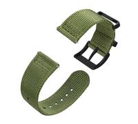 Two Pieces Nylon Watch Strap,18mm 20mm 22mm Quick Release And Replacement Band For Men, Silver Steel Buckle(Green-B,22mm)
