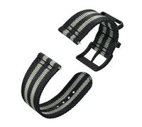 Two Pieces Nylon Watch Strap,18mm 20mm 22mm Quick Release And Replacement Band For Men, Silver Steel Buckle(Grey and Black-B,22mm)
