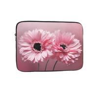 Two Pink Floral Laptop Sleeve Bag 17 Inch, Waterproof Shockproof Laptop Case Bag Computer Skin Bags Lightweight Tablet Carrying Case