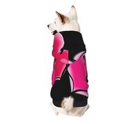 Two Pink Hearts Print Dog Hoodie For Small Dogs, Warm, Soft, And Breathable Sweatshirt, Easy To Wear Jumper, Pet Winter Weather Coat Pullover