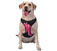 Two pink hearts Printed quick release dog harness reflective pet vest with 2 quick release buckles 4 sizes L ideal for outdoor walks and hikes