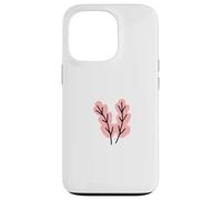Two Pink Leaves Drawing Fun Lines Case for iPhone 13 Pro