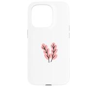 Two Pink Leaves Drawing Fun Lines Case for iPhone 15 Pro