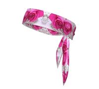 Two Pink Roses Unisex Sports Head Tie - Double-Sided, Moisture-Wicking Workout Headband, Adjustable Knotted Band for Running, Yoga & Gym
