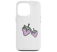 Two Pink Strawberries Food Fruit Drawing Fun Case for iPhone 13 Pro