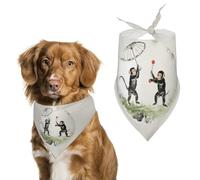 Two Playing Baboons Monkey Pet Bandana Dogs Triangle Scarf Cats Handkerchief Puppy Costume