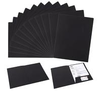 Two Pocket Folder, Paper Pocket Folders with Business Card Slot, Poly Reinforced Edges, 2-Pocket Folders Presentations File Organizer for Office High School, 12 Pack (Black)