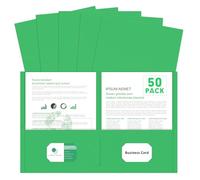 Two Pocket Folders, PANDRI 50 Pack 2 Pocket Folders, Letter Size Paper File Folder for School Office Home Business (Green)
