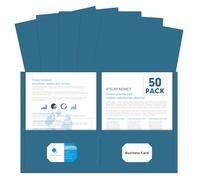 Two Pocket Folders, PANDRI 50 Pack 2 Pocket Folders, Letter Size Paper File Folder for School Office Home Business, DarkBlue