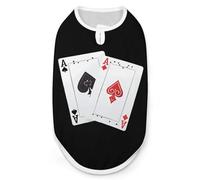 Two Poker Playing Cards Print Dog Shirts Pet Clothes Sleeveless Tank Top for Small Puppy and Cats