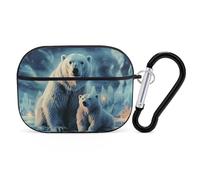 Two Polar Bears AirPods Pro Case Cover with Keychain Ring PC Hard Shell Protective Case for AirPods Pro 2nd for Women Men Generation Easy Open Full Drop Protection Cover Black-Style