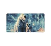 Two Polar Bears Keyboard Mat Large Gaming Mouse Pad, Anti-Slip Desk Mat for Desktop Desk Work/Home Writing Mat 11.8 * 23.6 Inches