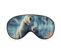 Two Polar Bears Sleeping Mask, Light Blocking Eye Mask, Comfortable and Soft, Eye Cover with Elastic Band, Suitable for Men and Women, Suitable for Travel/Sleeping