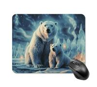 Two Polar Bears Square Mouse Pad Portable Computer Mousepad with Non-Slip Rubber Base 20 * 25cm Ultra-Thin Gaming Mouse Mat for Computer Laptop Office Desk Accessories