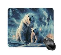 Two Polar Bears Square Mouse Pad Portable Computer Mousepad with Non-Slip Rubber Base 25 * 30cm Ultra-Thin Gaming Mouse Mat for Computer Laptop Office Desk Accessories