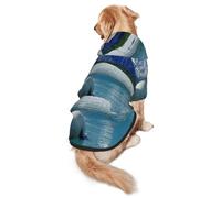 Two Polar Bears Swimming Dog Hoodie for Medium and Large Dogs – Soft Polyester Pet Clothes, Suitable for All Seasons