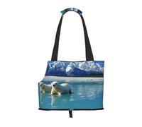 Two Polar Bears Swimming Dog Purse Carrier,Pet Tote Bag, Bag for Small Dogs Cats Puppy