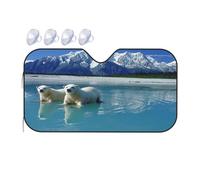 Two Polar Bears Swimming Windshield Sunshade for Car,Sun Protection and Insulation, Automotive Accessories