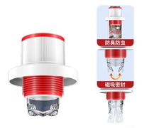 Two Port Drain Closure Device with ABS Construction and Magnetic Seal System Compatible with 50mm and 75mm Drain Pipe Standards