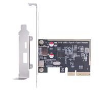 Two Port USB3.1 PCIe Card PCIExpress 3.0x2 Expansion Add-On Adapter Card Fast Speed Data Transfer And Compatibility Fast Speed Data Transfer