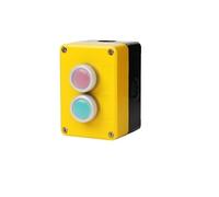 Two-position 2P Push Button Switch Control Yellow Box NO NC Momentary Reset Use EFDSVUHE(Green Red Cap)