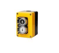Two-position 2P Push Button Switch Control Yellow Box NO NC Momentary Reset Use EFDSVUHE(Up Down Cover)