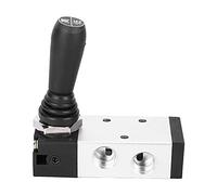 Two Position Five Way Lever Valve Aluminum Alloy Manual Mechanical Valve for Pneumatic Systems Durable Thread Connection G1/8 G1/4 Inch (1/8'')