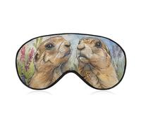 Two Prairie Dogs Sleep Mask Eye Mask Eye Masks for Sleep Sleep Masks for Women Men Travel Eye Mask Adjustable Sleeping Mask Sleep Mask Blackout Cute Sleep Mask