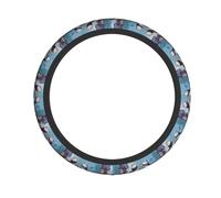 Two Puffins Printed Steering Wheel Cover Elastic Stretch Car Wheel Wrap Breathable Non-Slip Steering Wheel Protector for Car Truck SUV