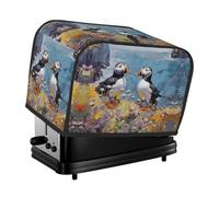 Two Puffins Toaster Cover 2 Slice, Waterproof Bread Machine Covers with Pockets Universal Size Kitchen Small Appliance Cover with Handle, Dust and Fingerprint Protection