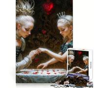 Two Queens And Hearts, Alice in Wonderland Inspired Puzzles for Adults 1000 Puzzles Analytical Skill Leisure Escape Tight Join Seasonal Gift (38x52cm)