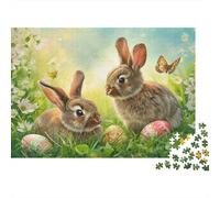 Two Rabbits 1000 Piece Jigsaw Puzzles for Adults with No Reflection Personalised Jigsaws for Mindfulness Activities for Adults in Hobby Kits for Adults 38x26cm/1000pcs