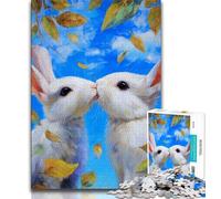 Two Rabbits Puzzles 1000 Pieces for Teenagers,Help The Brain Exercise Addictive Toys to Cultivate Patience Parent-child Interaction (75x50cm)