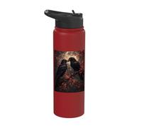 Two Ravens Black Crow Dark Romantic Gothic Bird Lover Stainless Steel Insulated Water Bottle