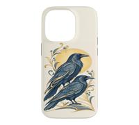 Two Ravens Celestial Bird Lover Moon Nature Raven Case for iPhone 14 Pro