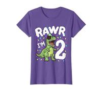 Two Rawr I'm 2 Years Old T Rex Dinosaur 2nd Birthday Boys T-Shirt
