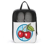 Two Red Cherries Cartoon Shoe Bag for Travel Daily Use Anti-dust Storage Carrier Golf Shoe Pouch