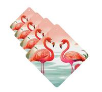 Two Red Flamingos Car Air Freshener Cards Set of 4 Pieces Long Lasting Hanging Scented Cards Auto Aromatherapy Tablets Personalized Car Fresheners Gifts for Men Women - Lavender Scent
