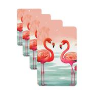 Two Red Flamingos Car Air Freshener Cards Set of 4 Pieces Long Lasting Hanging Scented Cards Auto Aromatherapy Tablets Personalized Car Fresheners Gifts for Men Women - Lavender Scent