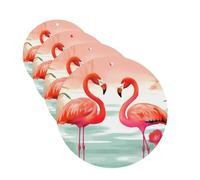 Two Red Flamingos Car Air Fresheners Cards Set of 4 Pieces Personalized Car Fresheners Gifts for Men Women Auto Aromatherapy Tablets Hanging Scented Cards for Wardrobe Bathroom