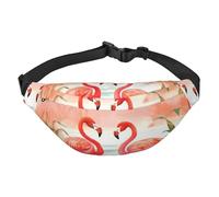 Two Red Flamingos Fanny Pack for Men Women Belt Bag Fashion Waist Bag Everywhere Crossbody Bag Wallet Hip Bum Bag with Adjustable Strap Waterproof Chest Bag for Travel Hiking Sports, Black, One Size