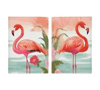 Two Red Flamingos Passport Holder, ID Card Protector Case Passport Holder with Slot Passports Travel Wallet Document Cover for Women And Men