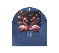 Two Red Flamingos Print Adorable Blank Cards& Envelopes,Unique Designs Perfect for Festivals, Invitations
