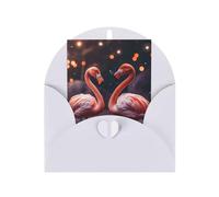 Two Red Flamingos Print Adorable Blank Cards& Envelopes,Unique Designs Perfect for Festivals, Invitations