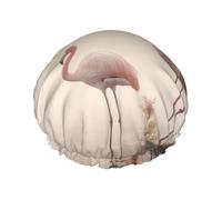 Two Red Flamingos print Bath cap Large bath cap Fit for all lengths of hair Protects hair bath cap Reusable